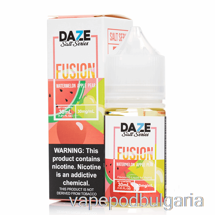 Vape 10000 Дръпки диня ябълка круша - 7 Daze Salts - 30ml 30mg